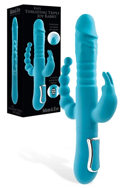 Adam and Eve 10" Thrusting & Rotating Beaded Triple-Stimulation Joy Rabbit — image 6 of 20