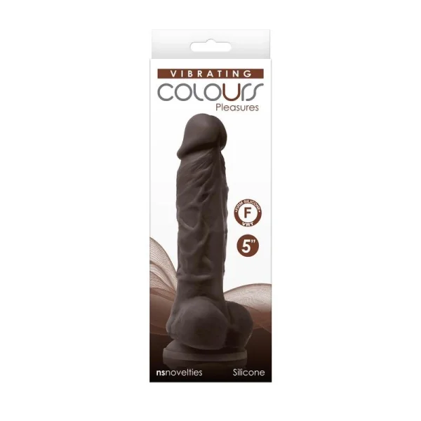 Colours Dual Density 5 Inch Silicone Suction Cup Dildo - Chocolate