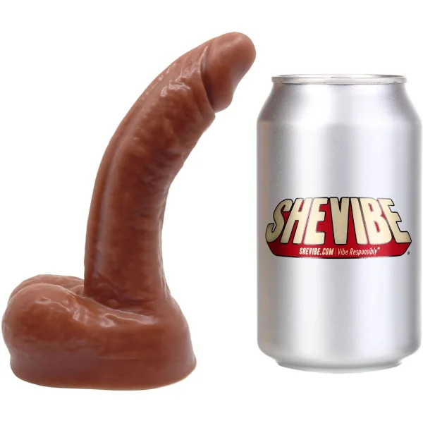WEE Daddy Dante 6" Platinum Silicone Realistic Dildo With Balls By Dee's Big Daddies - Chocolate