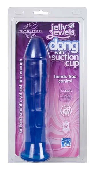 Jelly Jewel Dong With Suction Cup - Sapphire