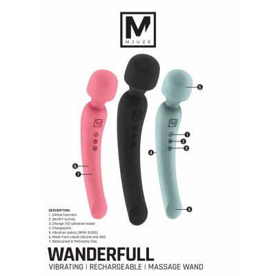Wanderfull Vibrating Massage Wand Mint Personal Massager