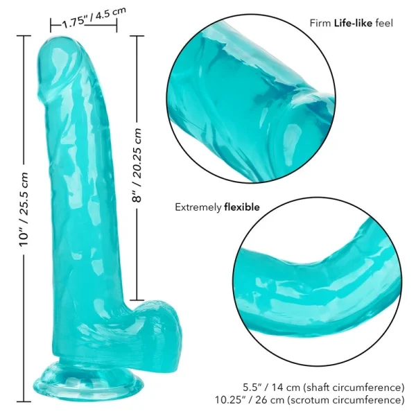 Calexotics Queen 8" Teal Jelly Dildo — image 5 of 5