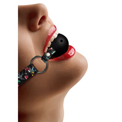 Breatheable Ball Gag Old School Tattoo Style Black