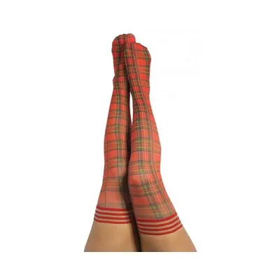 Women s Lingerie Kixies Grace Plaid Thigh high Red Size C