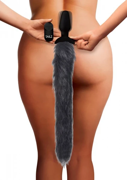 Tailz Grey Fox Tail Vibrating Anal Plug — image 7 of 8