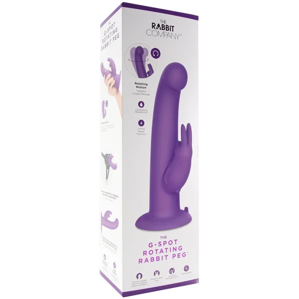 G-Spot Rotating Rabbit Peg Silicone Rechargeable Vibrator by The Rabbit Company - Purple