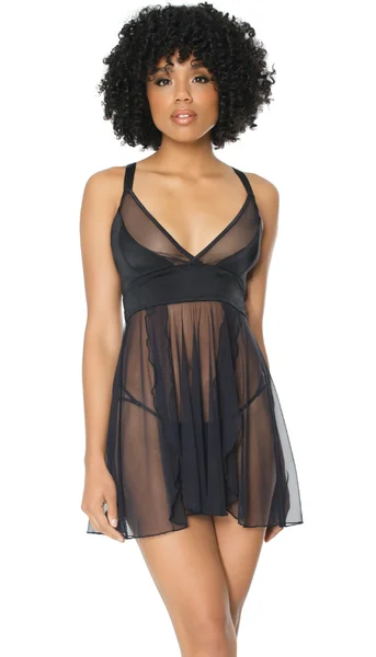 Coquette Lingerie Sexy Sheer Babydoll & G-String Set — image 19 of 24