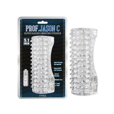 Super Sucker Vibrating Stroker Clear