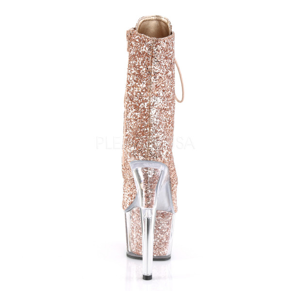 7 inches Heel, 2 3/4 inches PF Glitter Lace-Up Ankle Boot, Side Zip — image 4 of 4