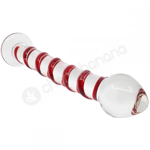 Crystal Pleasures Glass Swirled Candy Dildo