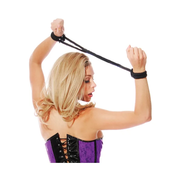 Fetish Fantasy Silk Rope Love Cuffs Black