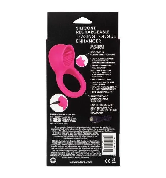Teasing Tongue Enhancer Pink Vibrating Cock Ring — image 7 of 8