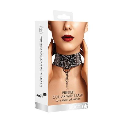 Ouch Graffiti Collar with Leash