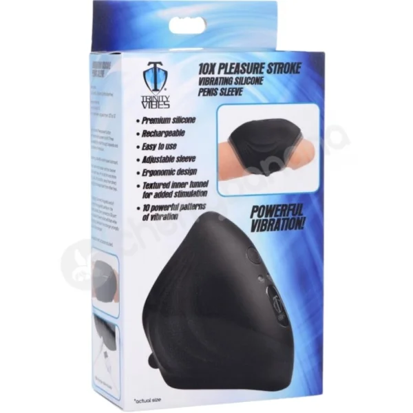 Trinity Vibes 10x Pleasure Stroke Adjustable Sleeve Vibrating Penis Stroker