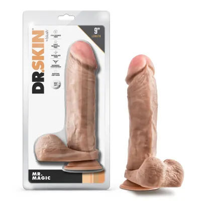 Dr Skin Mr Magic 9 Inch Dildo With Balls Beige