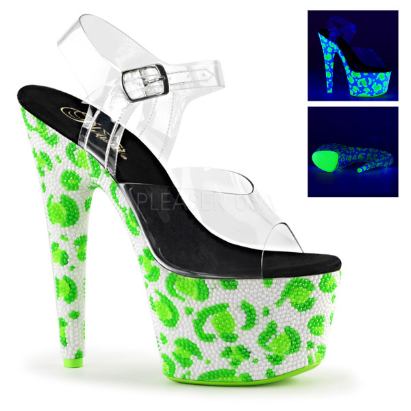 7 inches Heel, 2 3/4 inches PF Ankle Strap Sandal w/Leopard Pattern RS — image 5 of 12