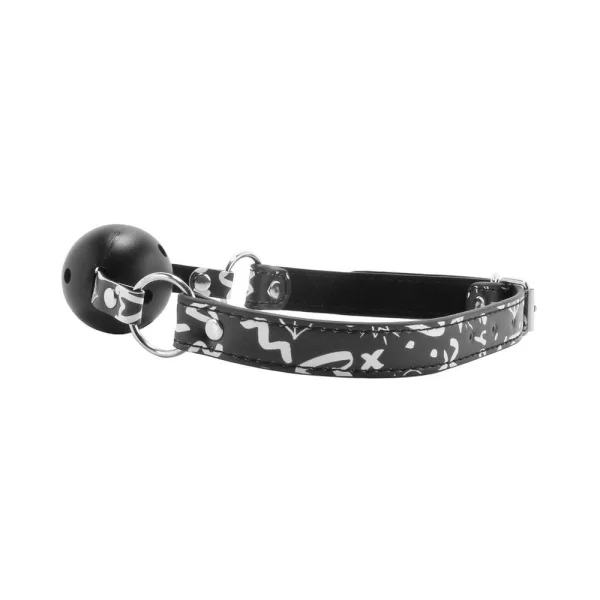 Breathable Ball Gag Love Street Art Fashion Black — image 13 of 15