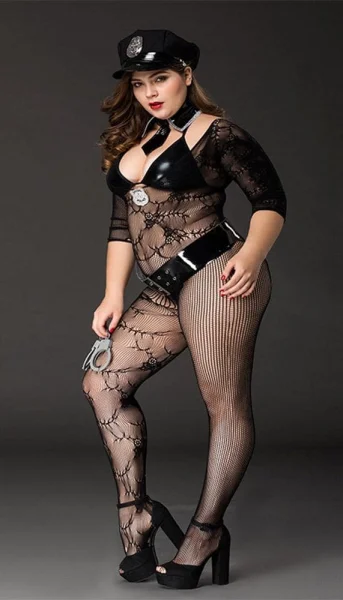 Sexy and Cuffed - Bodystocking Police Costume