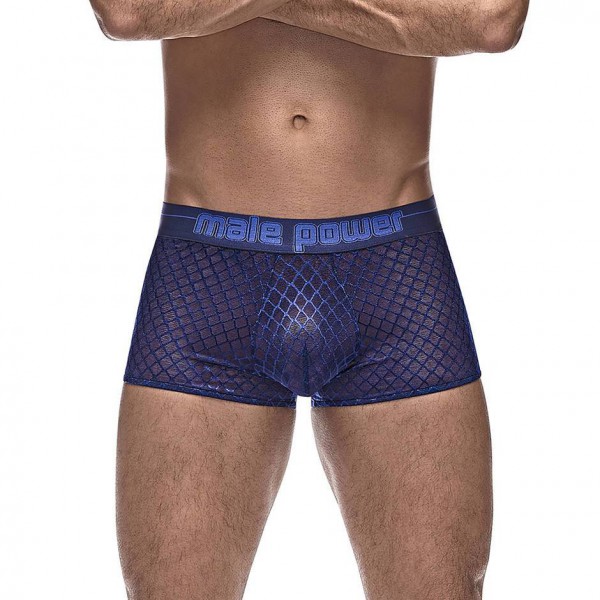Male Power Blue Diamond Mesh Boxer Shorts