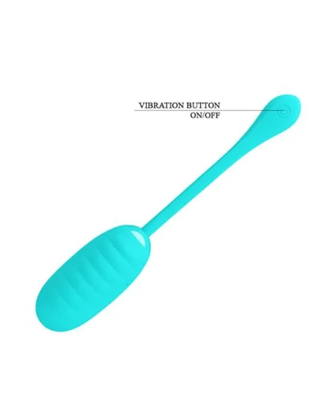 Kirk Liquid Silicone Remote Egg Vibrator - 7.7 Inch - Turquoise - 7.7 Inch