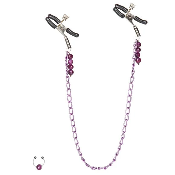 Nipple Play purple chain nipple clamps