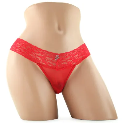 Hustler Vib Lace Thong Red S M