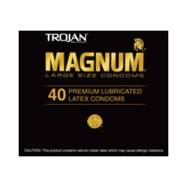 Trojan Magnum Large Size Latex Condoms 40 Pieces Canister