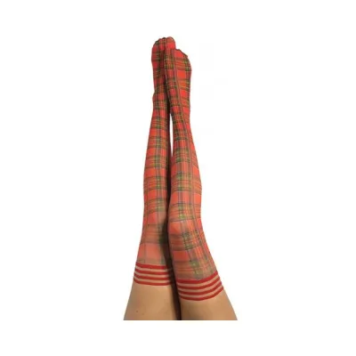 Women s Lingerie Kixies Grace Plaid Thigh high Red Size B
