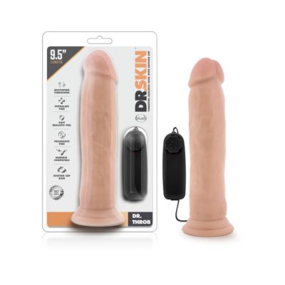 Dr Skin Dr Throb 9 5in Vibrating Realistic Cock With Suction Cup