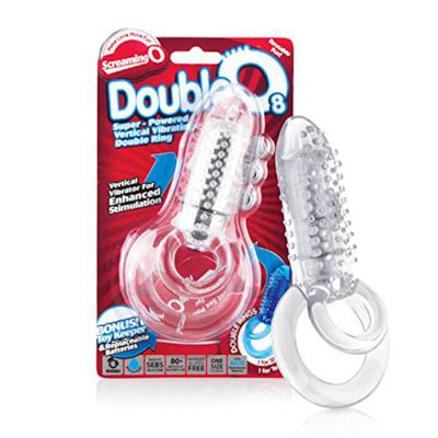 Doubleo 8 Vibrating Cock Ring Clear One Size