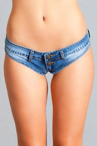 Be Wicked Kendra Low-Rise Denim Booty Shorts