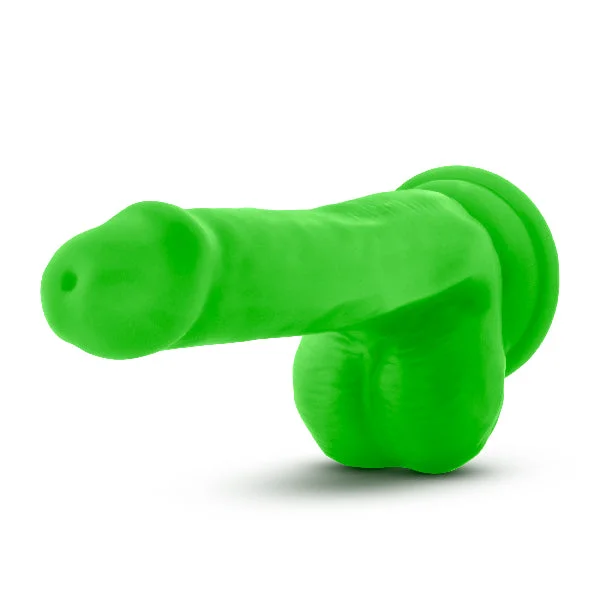 Neo Elite 6in Silicone Dual Density Cock with Balls Neon Green — image 8 of 10