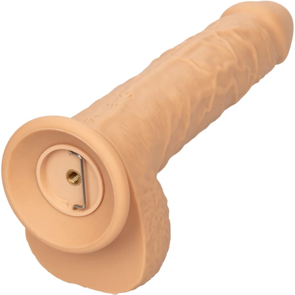 Squirting Fuck Stick 9" Vibrating Realistic Silicone Suction Cup Dildo By CalExotics - Vanilla