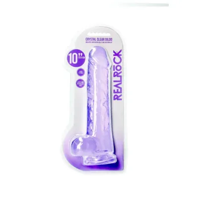 Realrock Realistic Dildo With Balls 10 25 4 cm Purple