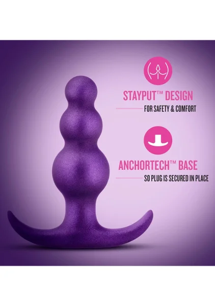 Anal Adventures Matrix Supernova Beaded Silicone Butt Plug By Blush - Galactic Purple