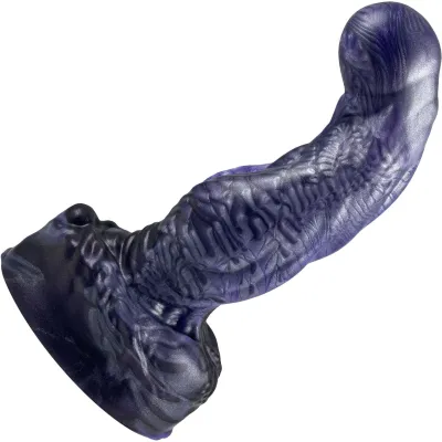 The Bent Knot Alien Monster 6 75 Silicone Dildo By Uberrime Nebula Violet