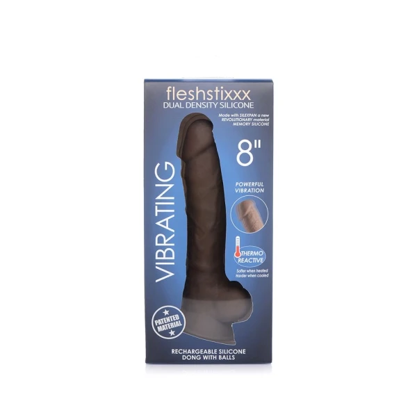 Fleshstixxx Vibrating Rechargeable Dong 8 In. Brown — image 14 of 14