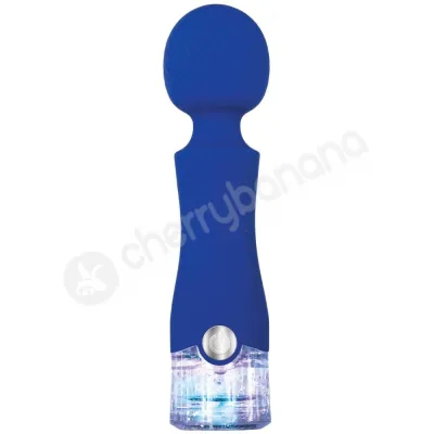 Evolved Dazzle Blue Mini Massage Wand With Glitter Liquid Base