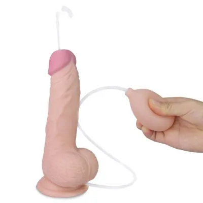 Lovetoy Cumming Softee 8 Inch Soft Ejaculation Dildo with Balls