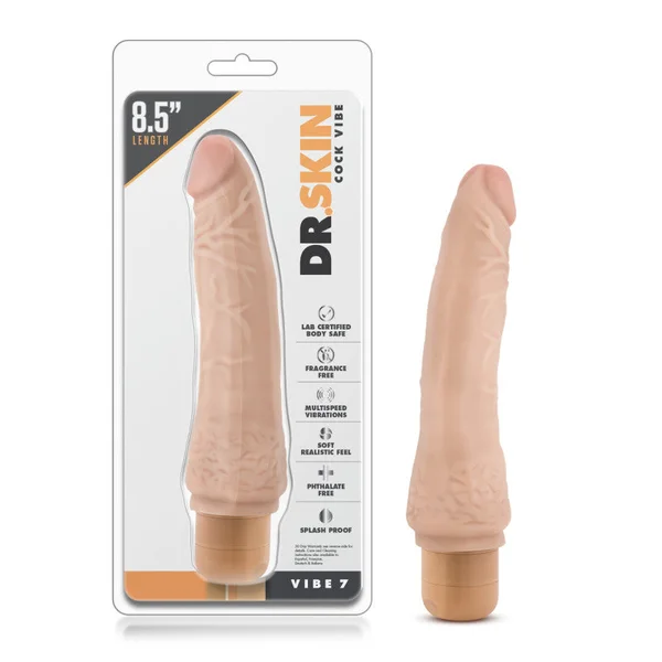 Dr Skin Cock Vibe 7 8.5in Vibrating Cock Beige — image 7 of 14