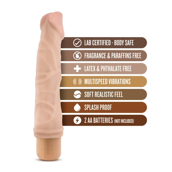Dr Skin Cock Vibe 6 8.5in Vibrating Cock Beige — image 13 of 13