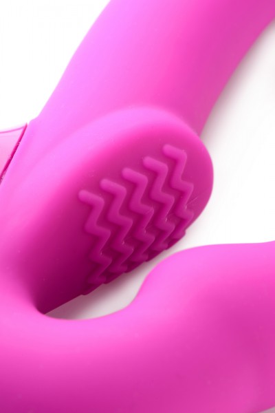 Evoke Rechargeable Vibrating Silicone Strapless Strap-on - Pink