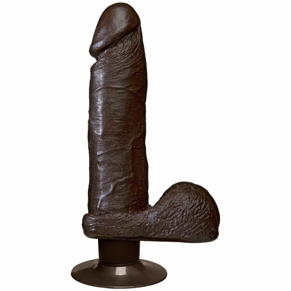 Realistic Cock - Vibrating - 8 inch Black