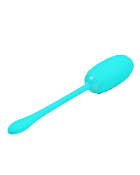 Kirk Liquid Silicone Remote Egg Vibrator - 7.7 Inch - Turquoise - 7.7 Inch
