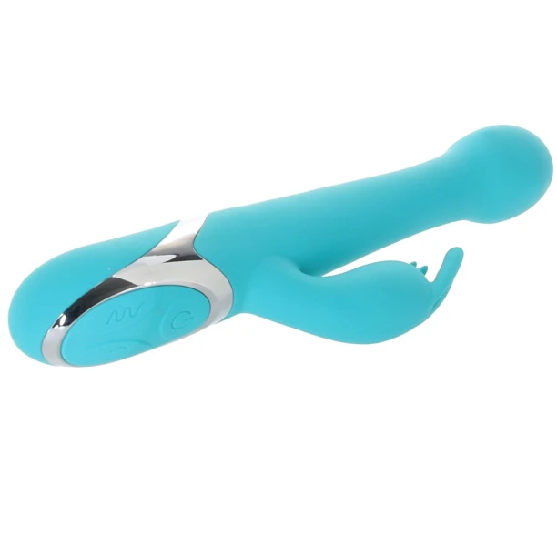 Enchanted Oscillate Rechargeable Silicone Dual Stimulation Vibrator With Thrusting, Rotating Beaded Head By CalExotics