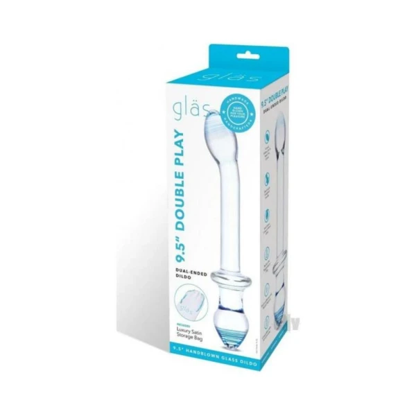 Couples Dildos: Glas Double Play 9.5 In. Dual-ended Glass Dildo