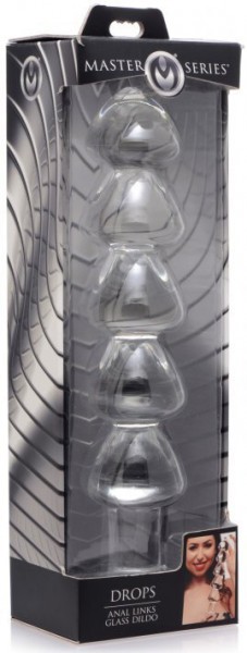 Drops Ribbed Glass Anal Dildo