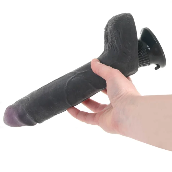 Real Feel Deluxe No. 7 - 9" Suction Cup Vibrating Dildo - Charcoal