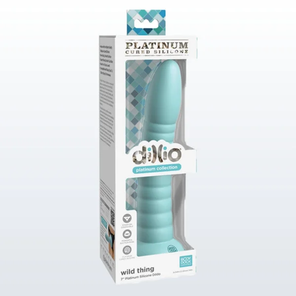 Dillio Platinum Wild Thing Silicone 7" Suction Cup Dildo - Teal