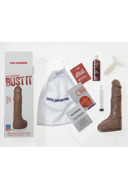 Bust It Squirting Realistic Cock by Doc Johnson -  Cocoa